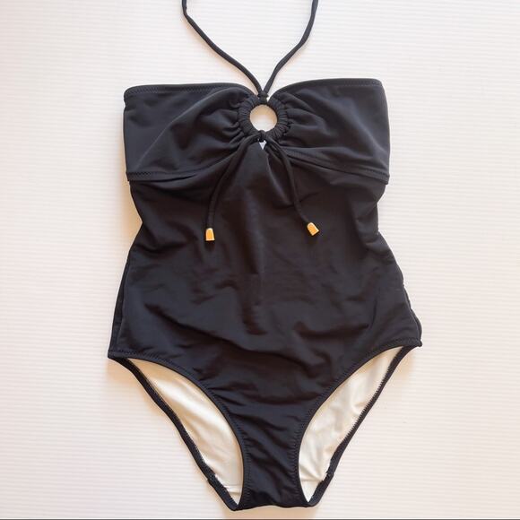 Eberjey | Black One Piece Halter Solid swimsuit - Picture 1 of 7